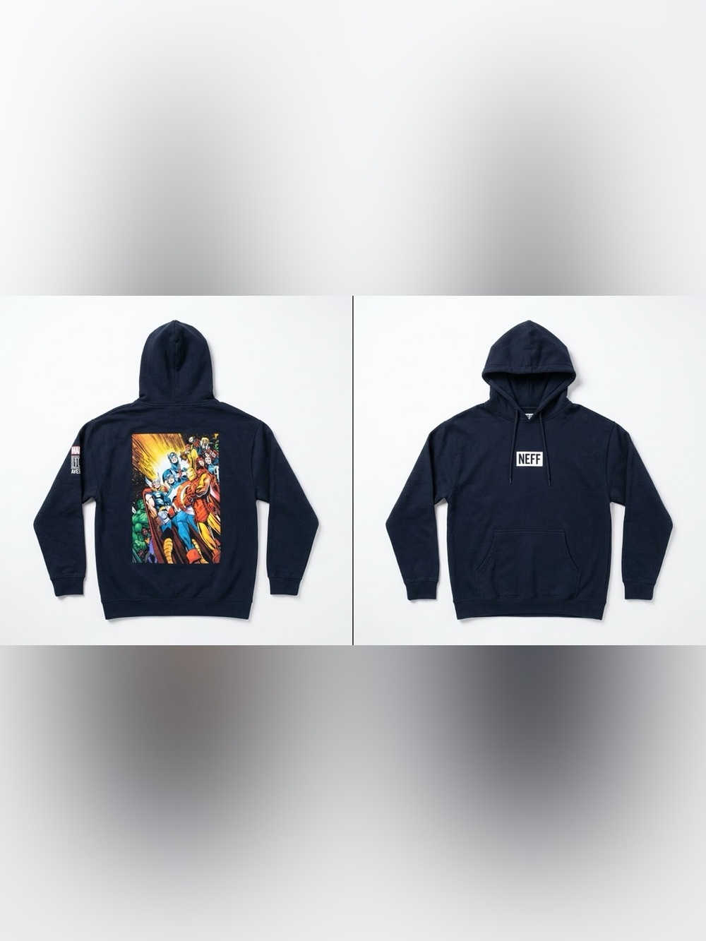Neff x Marvel 80 Years Anniversary Graphic Hoodie - Black (Size Large)